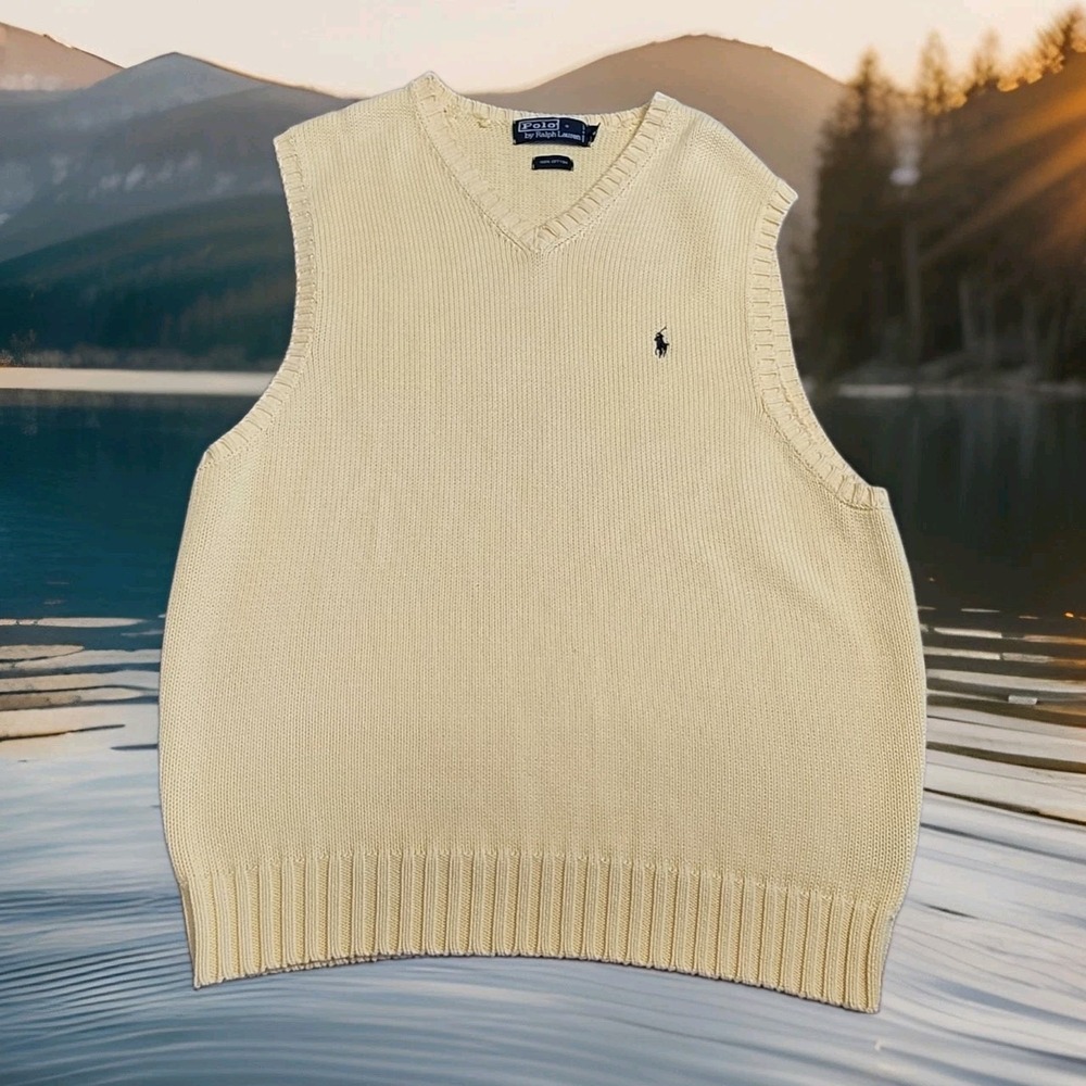 Polo by Ralph Lauren Cream V-Neck Sweater Vest